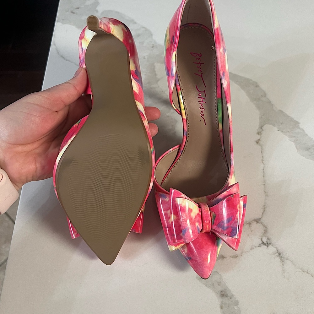 Betsey Johnson multi colored high heels size 6.5